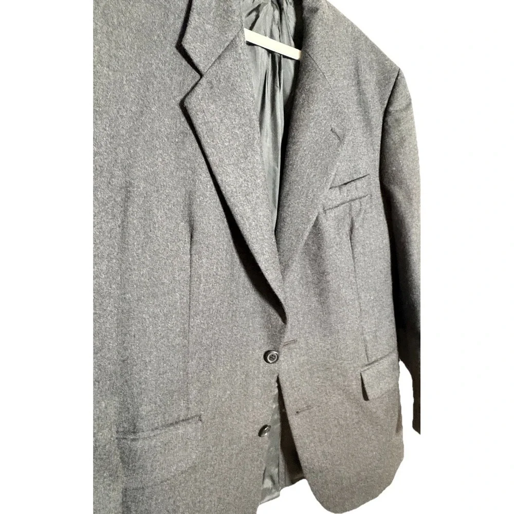 Alexandre London Blazer Mens Jacket 44R Dark Gray Herringbone Wool Sports Coat‎